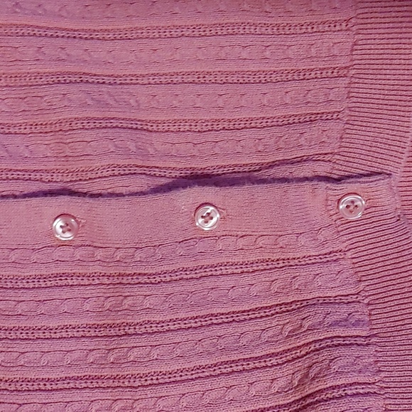 Pink Button up Sweater Sz Med - Picture 2 of 4